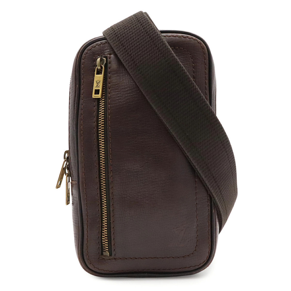 LOUIS VUITTON Utah Siu Body Bag Hip Waist Shoulder Leather Cafe Brown